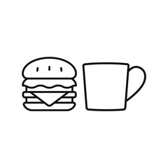 hamburger, drink, food, vector, icon, tea, coffee, restaurant, symbol, set, sausage, meat, cake, bread, meal, beverage, chicken, eat, pizza, sandwich, breakfast, beer, design, donut, cooking, bakery, 