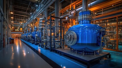 Fototapeta premium Industrial chemical reactor setup in a modern facility