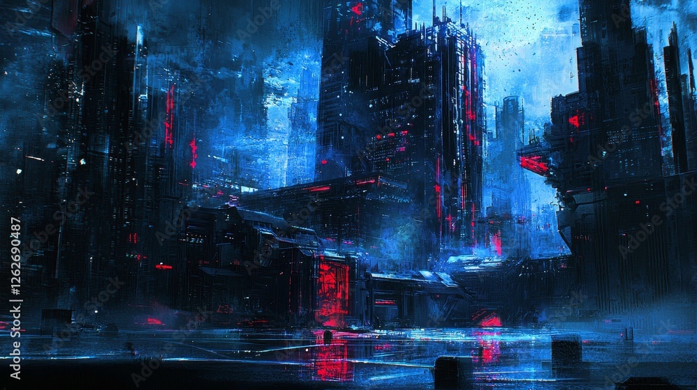 Poster abstract digital technology background, data analysis and digital access, 3d rendering of cyberspace