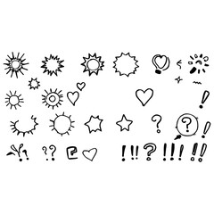 set of hand drawn icons for design