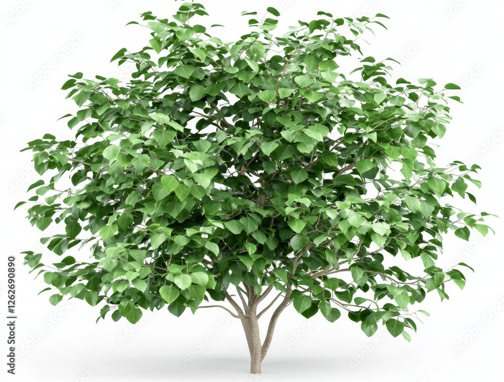 Poster summer forest and foliage, captured in a green tree with a transparent background and clipping path,
