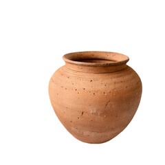 Clay pot on transparent background