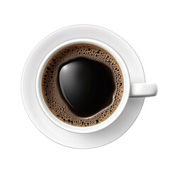 Hot coffee, Americano coffee mug, on a transparent background.