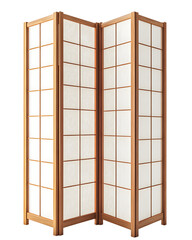Folding screen room dividers on a transparent background.