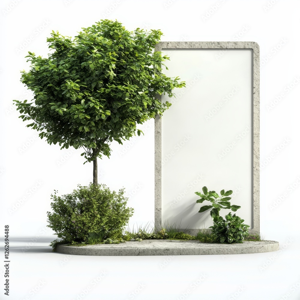 Poster png image of a blank vertical billboard lightbox with a transparent background
