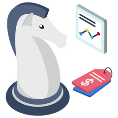 competitive market price positioning isometric Concept,  promotional strategies vector color icon design, business corporation symbol, Joint partnerships Sign, Sales Marketing management illustration