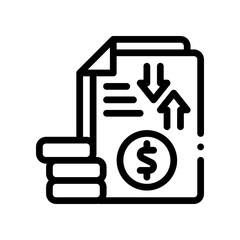 financial transaction line icon