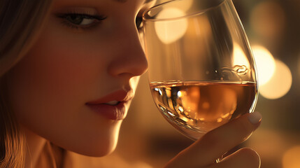 woman with white wine