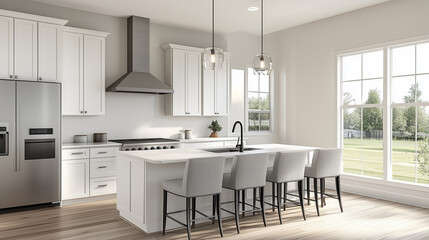 modern kitchen interior with kitchen