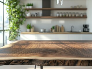 Modern kitchen table design contemporary home interior photography bright environment close-up view