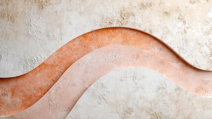 Wavy textured wall design with orange and cream colors