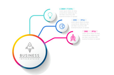 Fototapeta premium Vector business Presentation Connecting Steps Infographic Template