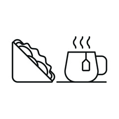 Tea and sandwich set food icon designed with a cozy flair, offering a delightful look for projects related to café menus, afternoon tea, or casual dining.