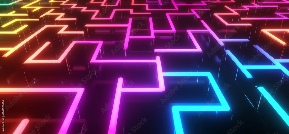 Wall mural a modern 3d abstract background in digital style, featuring copy space, based on stock imagery.
