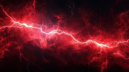 Red and black background with lightning bolt effect for dynamic visuals and designs