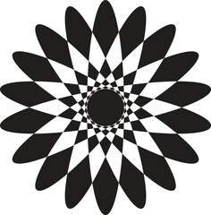 black and white mandala