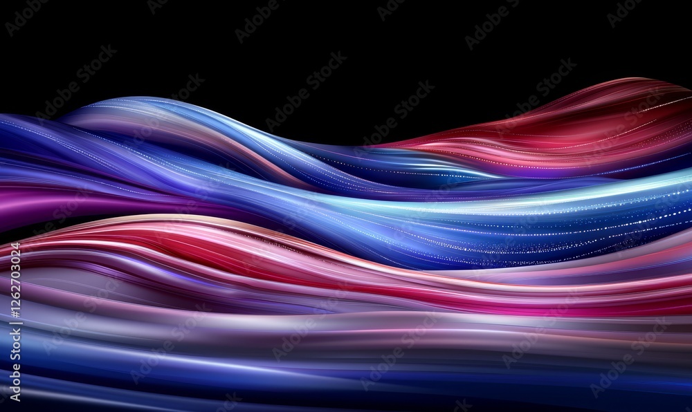Poster abstract rotational lines with a glow swirl effect and circular lens flare on a transparent backgrou