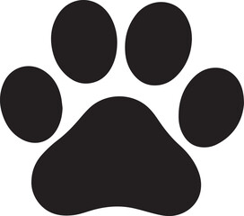 Dog or cat paw print flat icon