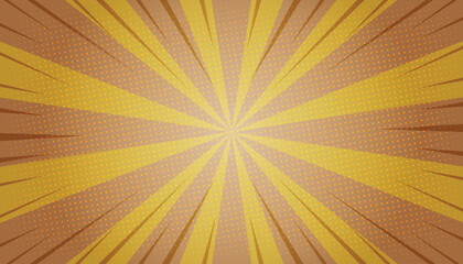 Obraz premium Golden Sunburst Comic Book Background