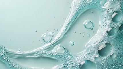 Water bubbles floating on a blue background with varying sizes and transparency
