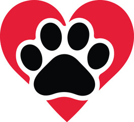 Dog or cat paw print flat icon