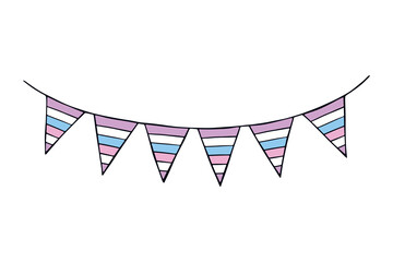 Obraz premium Colorful garland Intersex pride flag Happy pride day LGBTQ community Pride Month Vector hand drawn doodle for posters, stickers, logo, cards