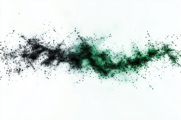 Obraz premium Cybersecurity binary code mist in black and green representing data flow on a white background