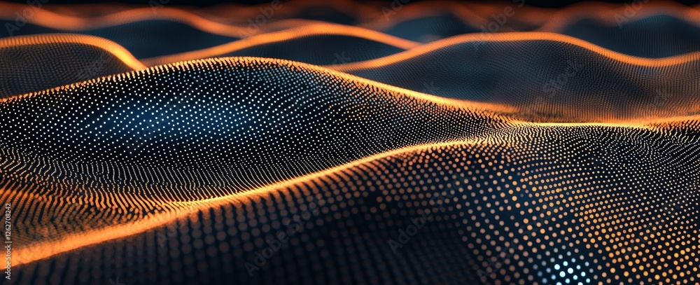 Poster a blue abstract technology backdrop with a cyber network grid and linked particles. representing art