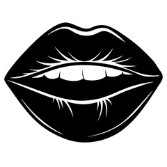 Human lips grimace slightly vector illustration