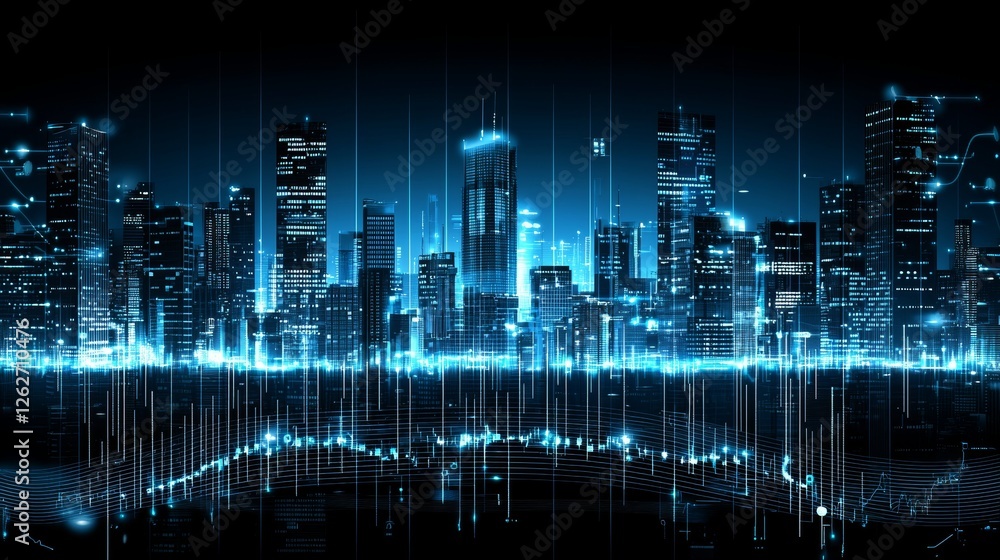 Poster a digital data background in abstract form, appropriate for detailing network strengths, technologic