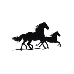 Fototapeta premium running horses silhouette