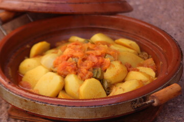 A close-up of fresh tajine with potatoes