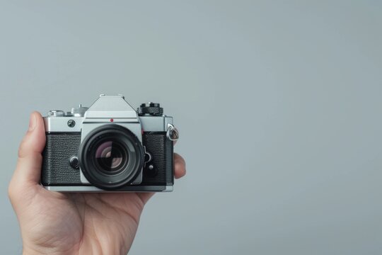 Vintage Camera in Hand