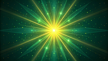 Obraz premium エネルギッシュな緑の光の背景