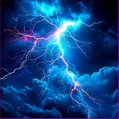 Thunder and Lightning Strike PNG clipart isolated on a transparent background