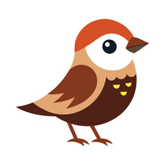 Cute sparrow bird vector illustration 2.