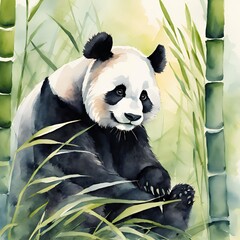 panda eating bamboo