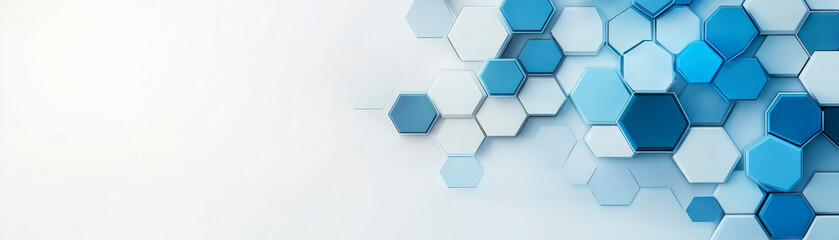 Fototapeta premium Explore modern architecture design with blue hexagonal patterns and geometric shapes for innovative, contemporary interior decoration solutions.