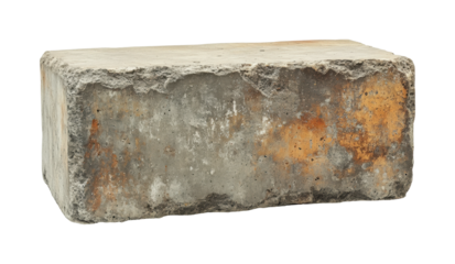 Concrete block display construction site isolated on transparent background - Generative AI