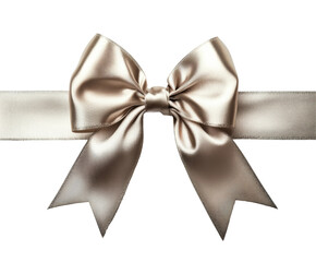 Elegant satin bow display on isolated on transparent background - Generative AI
