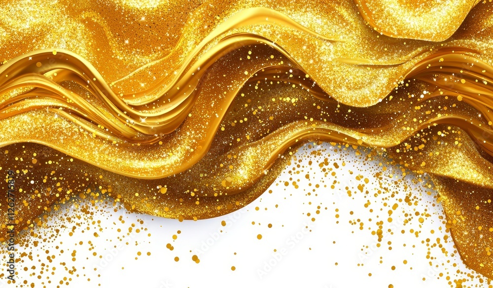 Poster isolated golden dust cloud with sparkles on a transparent background. sparkling stardust background.