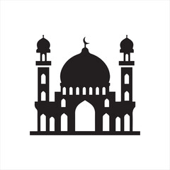  mosque silhouette vector illustration isolated on a white background