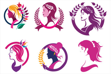 silhouette international women day vector  on white backgr