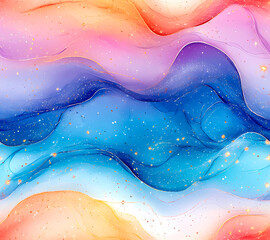 Abstract rainbow glitter seamless background with waves