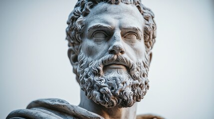 The bust of a noble Greek figure radiates dignity and wisdom, with intricate details that embody the essence of Greek philosophy and artistry in ancient times.