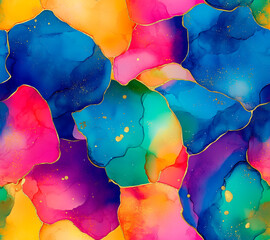 Rainbow vibrant alcohol ink glitter background