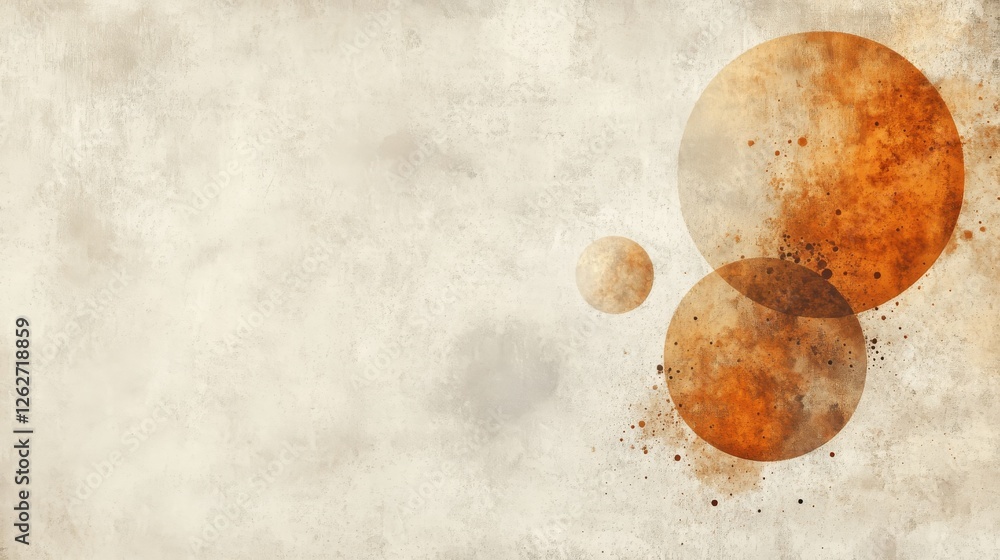 Poster abstract geometric design with circles and a textured background