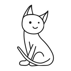 Cute drawings. A hand-drawn cat. Vector illustration