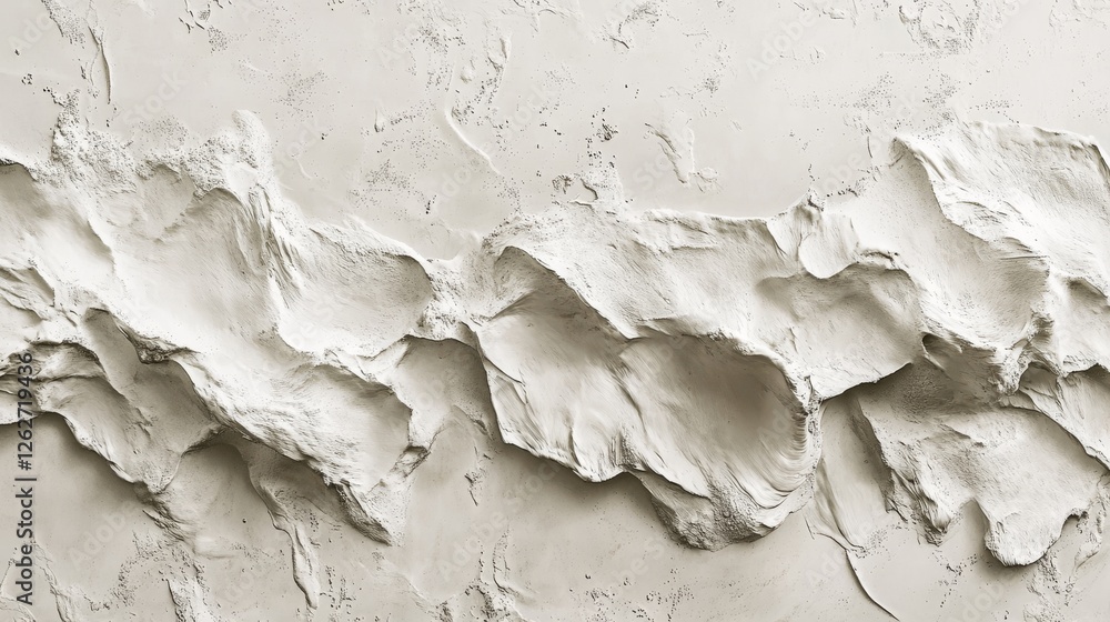 Poster abstract texture of undulating white plaster creates a dynamic surface