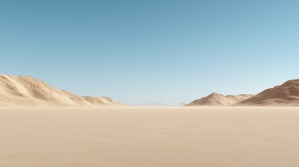 Desert landscape, mountains, vast empty plain, tranquil scene, ideal for wallpapers or backgrounds